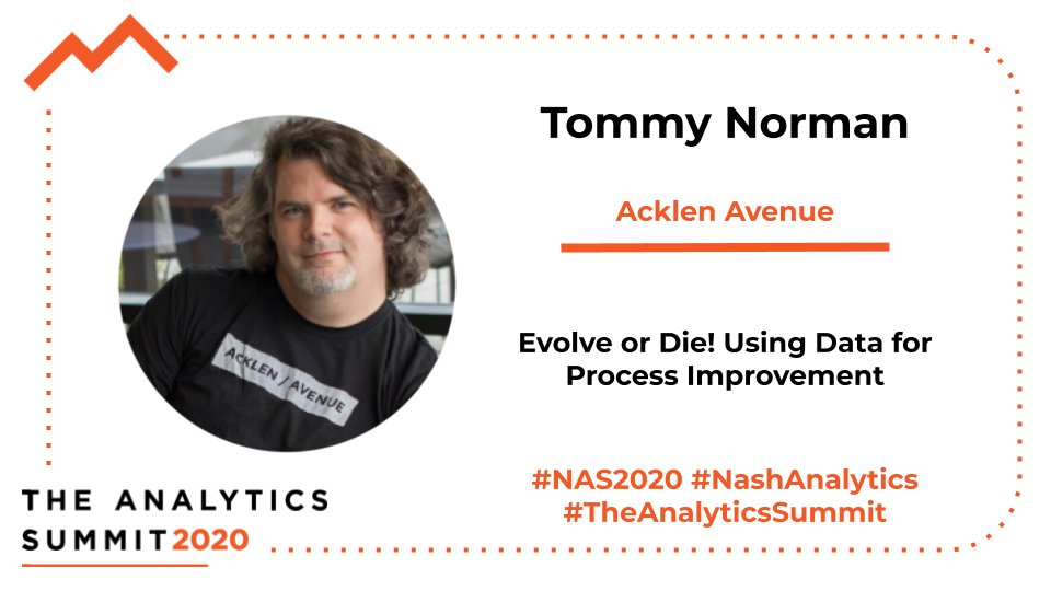 nashtechcouncil's tweet photo. At The Analytics Summit 2020, Tommy Norman from Acklen Avenue will speak on "Evolve or Die! Using Data for Process Improvement"

Learn More &amp; Register for the Virtual #NAS2020 https://t.co/ITXlOuhCr8

#AnalyticsSummit2020 #NashAnalytics @tommynorman @acklenavenue https://t.co/j29GnRriaz