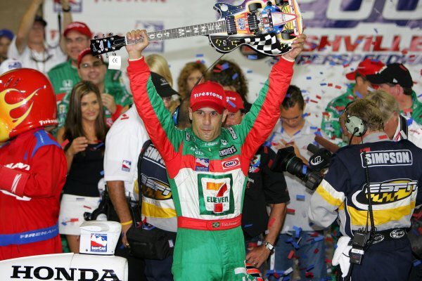 Favorite <a href="/TonyKanaan/">Tony Kanaan</a> moment. Nashville race 2004–the moment my son became a fan of both Kanaan and #IndyCar. Best trophy ever.