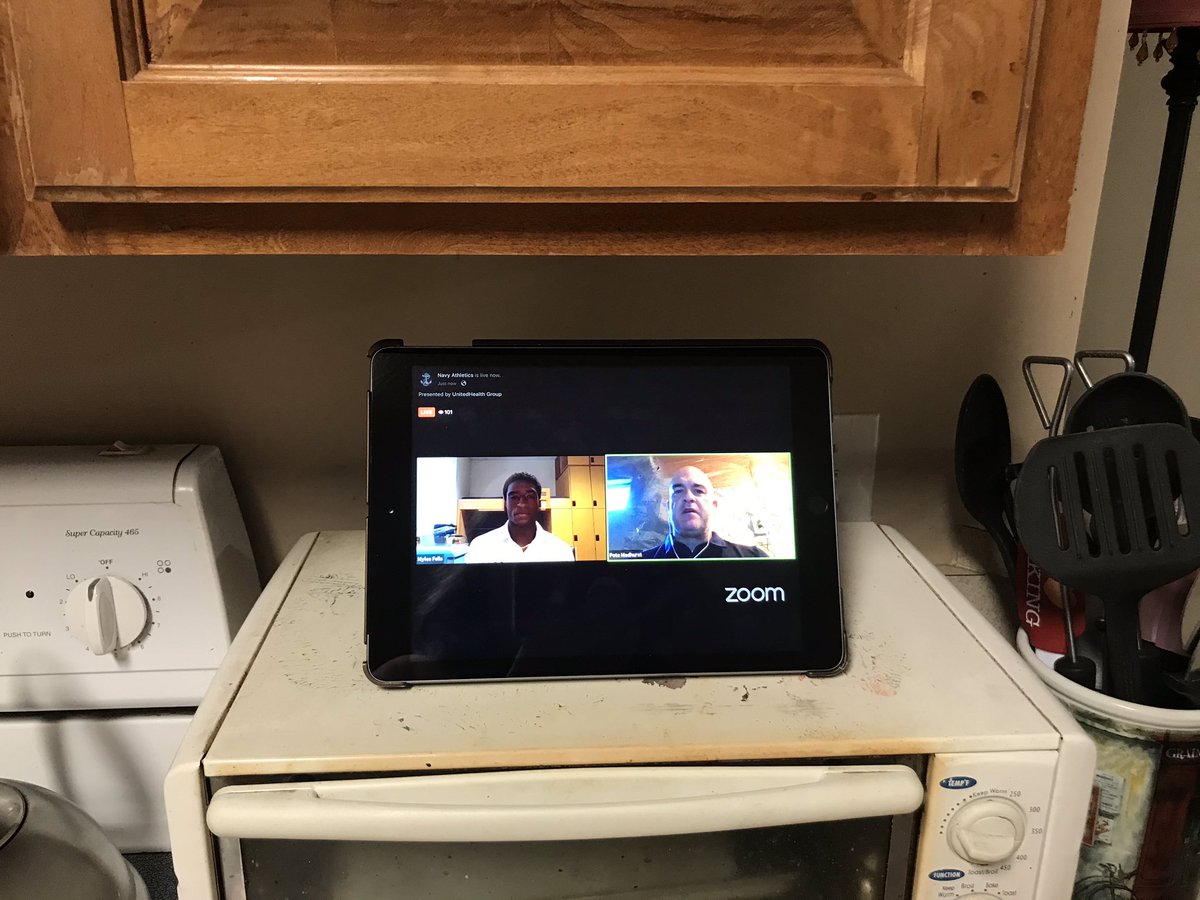 GinaLavaMaiTai's tweet photo. Takin the party with me 🎉⚓️🐐🏈 making dinner and watching live interviews @NavyAthletics #virtualfanfest https://t.co/NDRAOf5fYG
