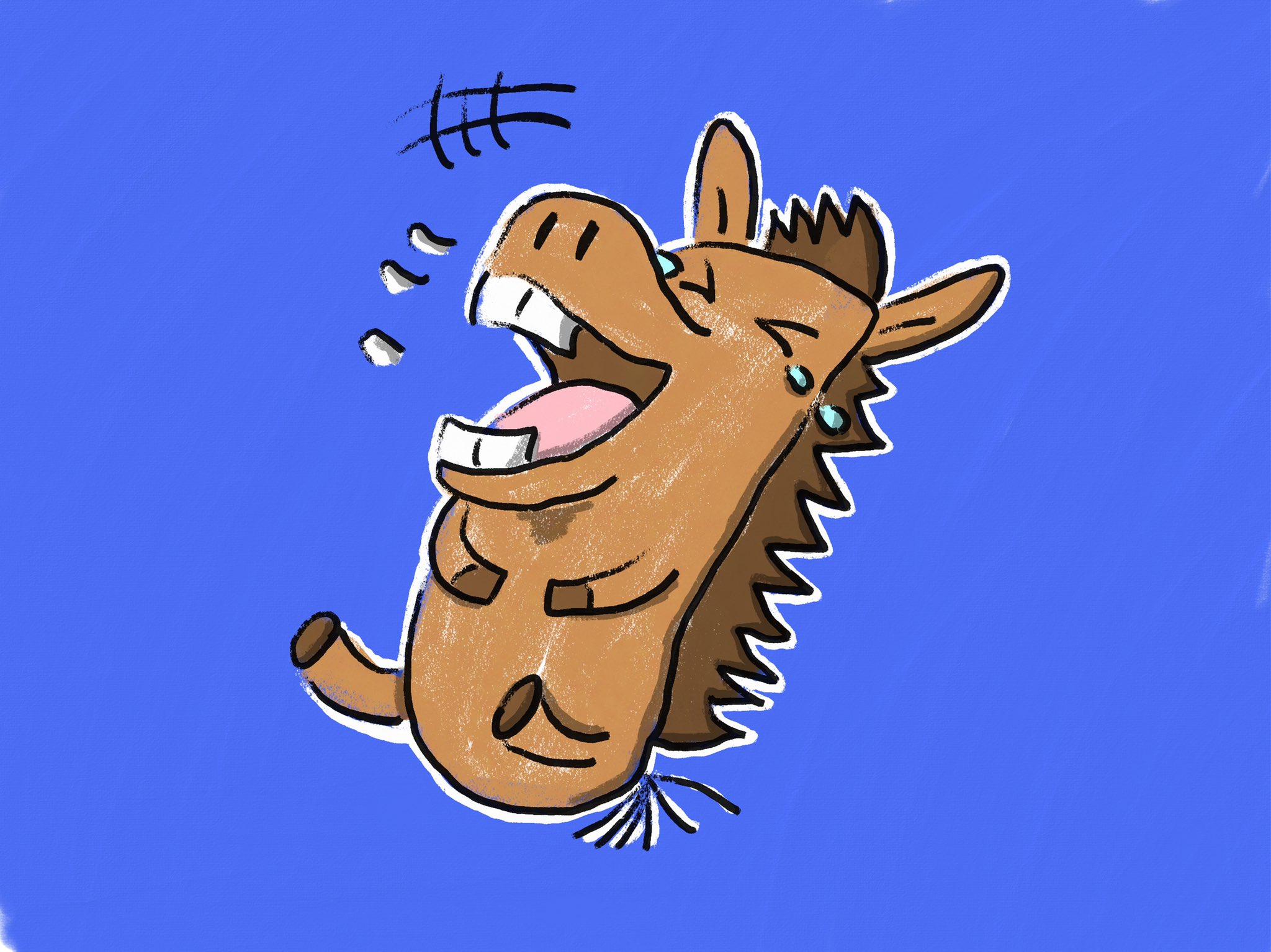 Aki こちらは趣味垢でーす V Twitter 大笑いをしているお馬さん アート 絵 Artlife Illust Illustrator Illustration イラスト イラストレーター 動物 馬 笑い かわいい パステル 動物イラスト 芸術同盟 絵描きさんと繫がりたい イラスト好きな人と