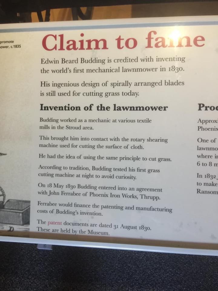 ILD1830's tweet photo. was building the worlds first lawn mower, this will be on your bucket list.✅ @museuminthepark @AllettMowers @MuseumGardening 
#internationallawnday 
#edwinbudding
#lawn #turf #mower #mowing https://t.co/ZpbfxEraTB