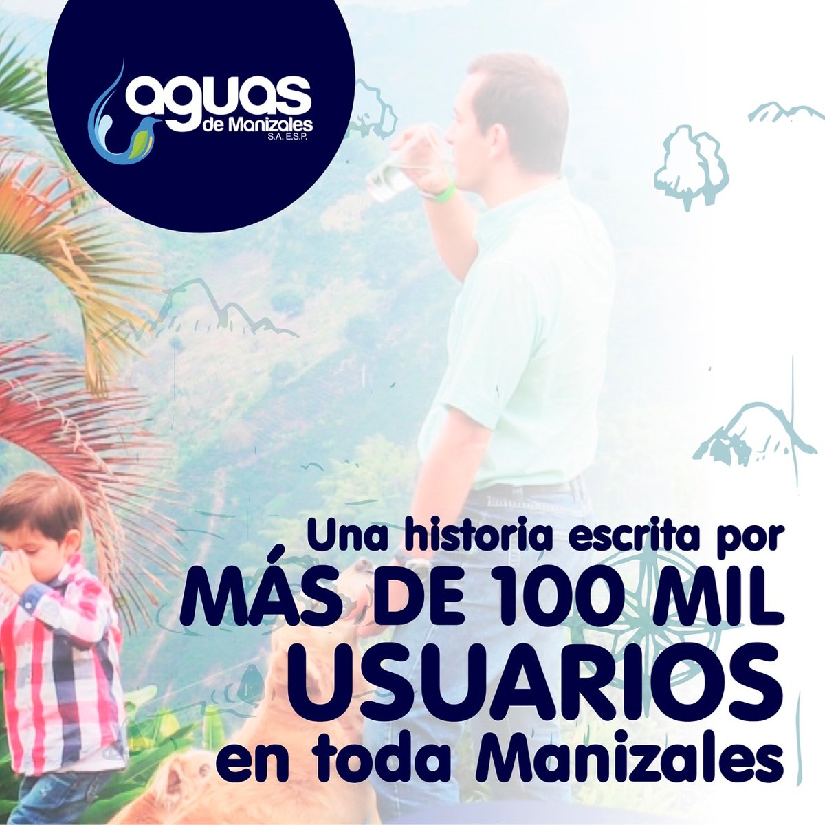 aguasmzl's tweet photo. #Contigo24/7 tú eres nuestra inspiración,💙 por eso año tras año un sin número de personas trabajan incansablemente y con mucho amor para compartir a tu lado incondicionales momentos. 💦 ¡Nuestra historia es de todos los manizaleños! https://t.co/Ybs9uJmdGm