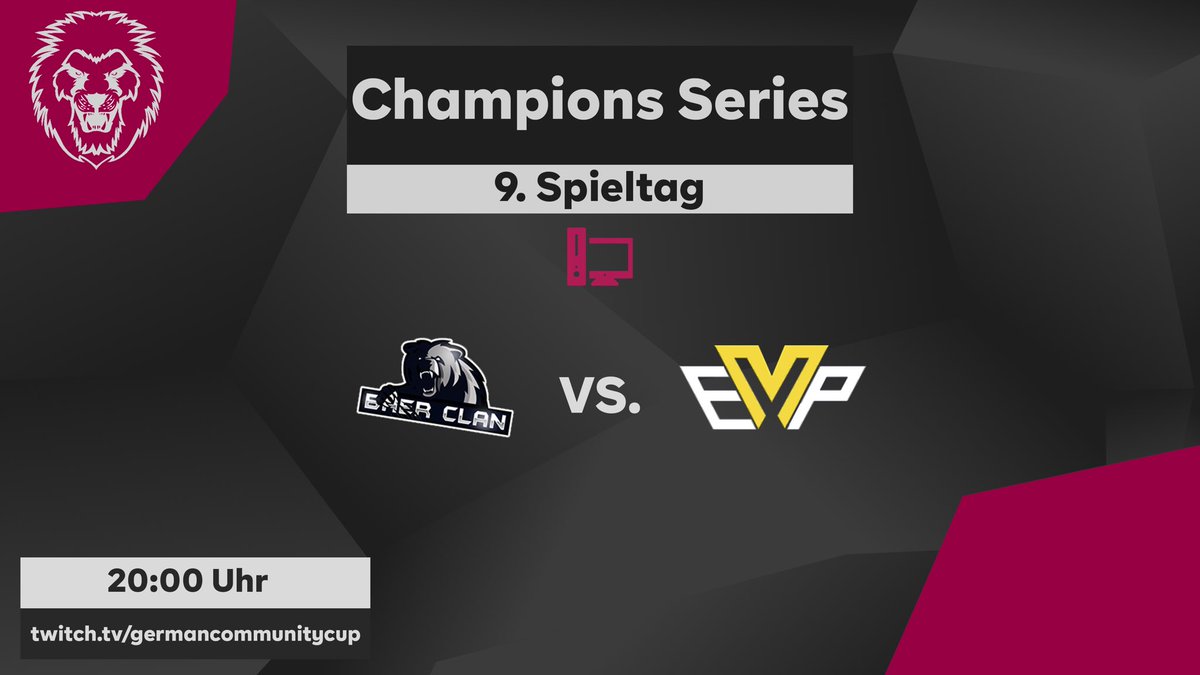 9. Spieltag - GCS [PC]
Als nächstes trifft <a href="/Emperiial/">Emperiial eSports e.V.🇩🇪</a> auf das Team vom <a href="/clan_baer/">Baer Clan</a> ! @ScorpyR6 &amp; Stunnderboy kommentieren live auf twitch.tv/germancommunit… 
#gcs #pc #liga #gccup #r6s