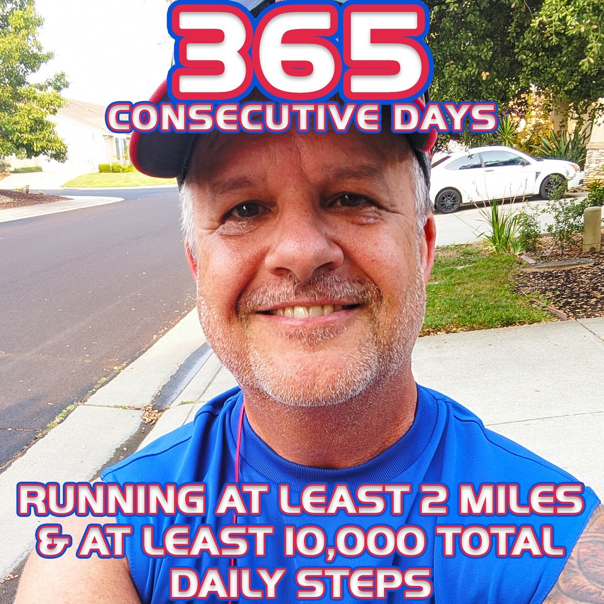 This morning I completed my minimum 2 mile run for the 365th consecutive day. And I will achieve at least 10,000 steps for the 365th day in a row. 7 months after losing 50 pounds over the previous 5, I'm the same weight I was when I announced that mission accomplished. Onward...