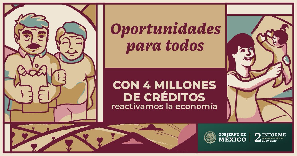 Agricultura_mex's tweet photo. Con los Programas Prioritarios, el @GobiernoMX impulsa la productividad y el bienestar de las y los mexicanos con el objetivo de reactivar la economía. 

#UnidosSaldremosAdelante #ElCampoNoSeDetiene #InformeDeGobierno https://t.co/g7YxvgxpKm