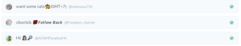 Congrats to the three winners!

do DM me within 24 hours to receive the collection information!

@naisuuuu741
@Freedom_cherish
<a href="/ACNHParadiseHii/">Hii 💫</a>