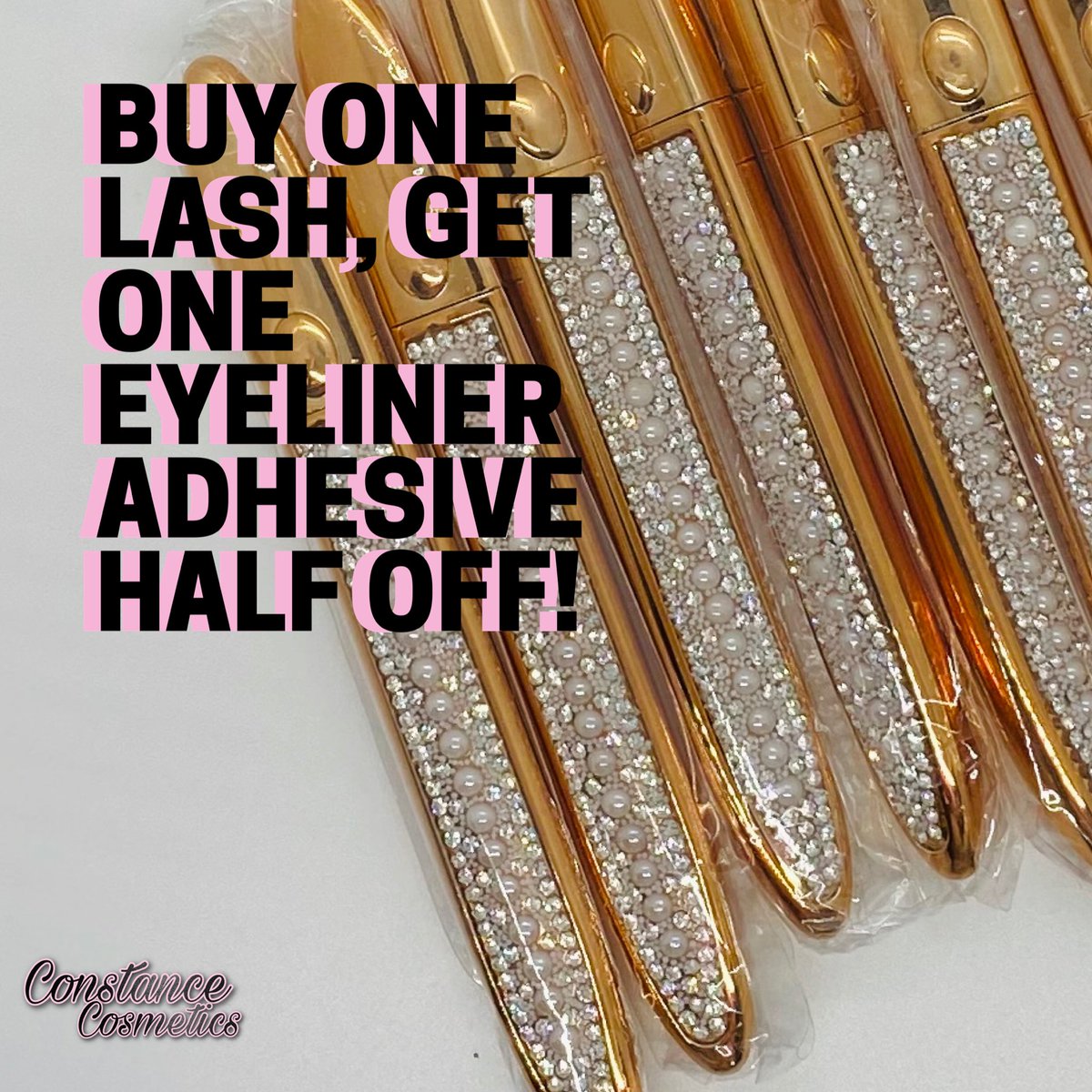 Have you seen our sale for this week? “BUY ONE LASH, GET ONE EYELINER ADHESIVE HALF OFF!” Yes! Get our adhesive for only $5! Amazing right?! Visit our store @ SHOPCONSTANCECOSMETICS.STORE 🛍🛒