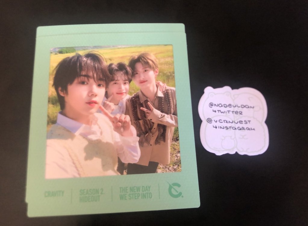 wtscravity seongmin jungmo woobin unit polaroid green verdm if interested