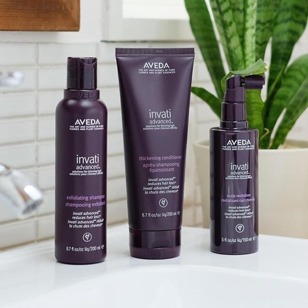 aveda's tweet photo. While we can’t always control why hair loss happens, we can choose how we address it.
Swipe to discover our Invati Advanced ritual, starring the full collection.
#Invati #InvatiAdvanced #ScalpCare #HairSolution #HairTreatment #ThickerHair https://t.co/1PVFzUyerI