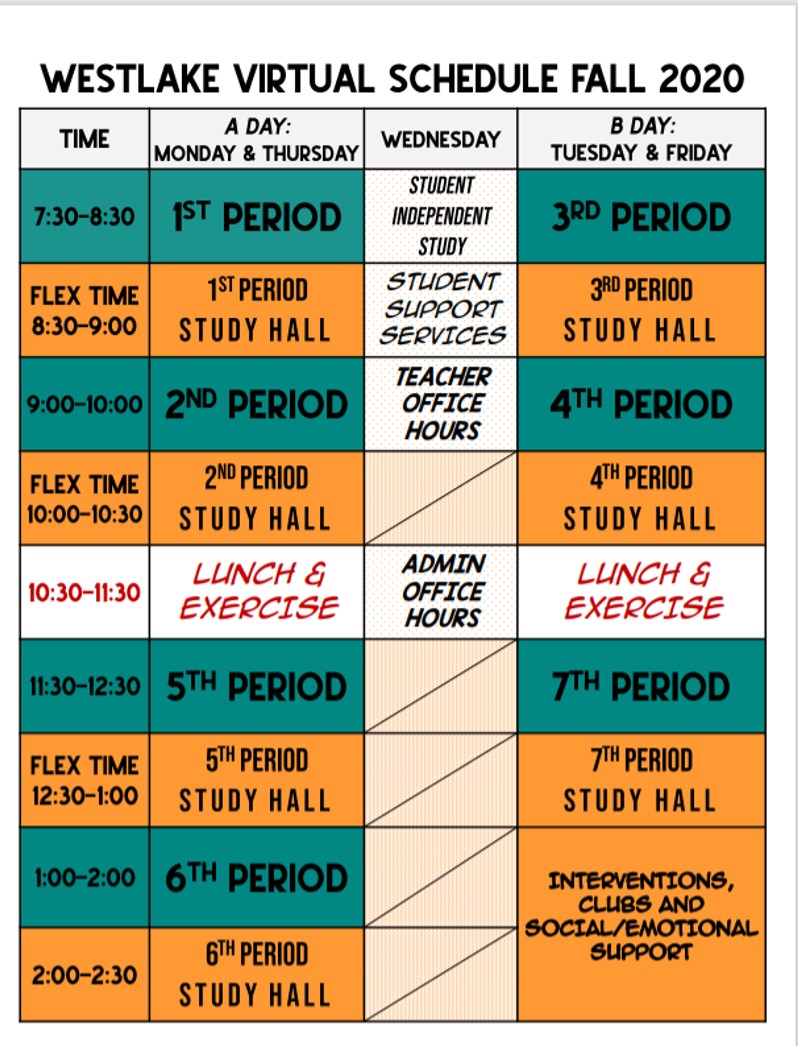 Here's an easy-to-read version of our school schedule!