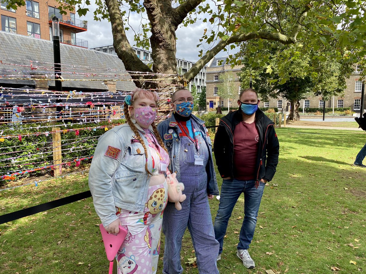METROCharity's tweet photo. Lovely to see @DanLThorpe at our #PROUD installation at #GDIF2020 this afternoon! #METROsummer #OutsideArts https://t.co/Oz2e5WTBXp