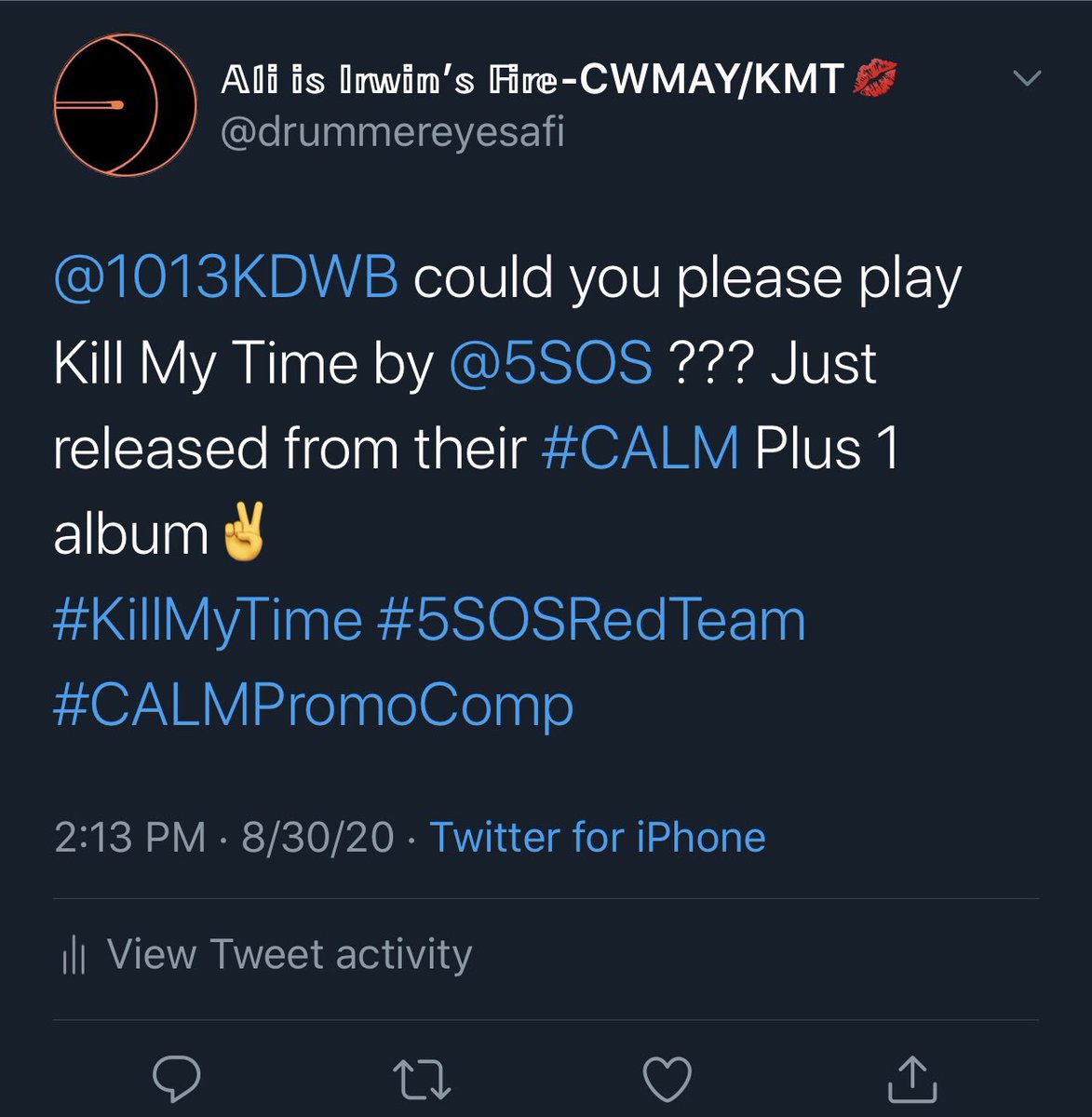 lighturwayirwin's tweet image. #5SOSRedTeam #RedSOS #STREAMNITSW