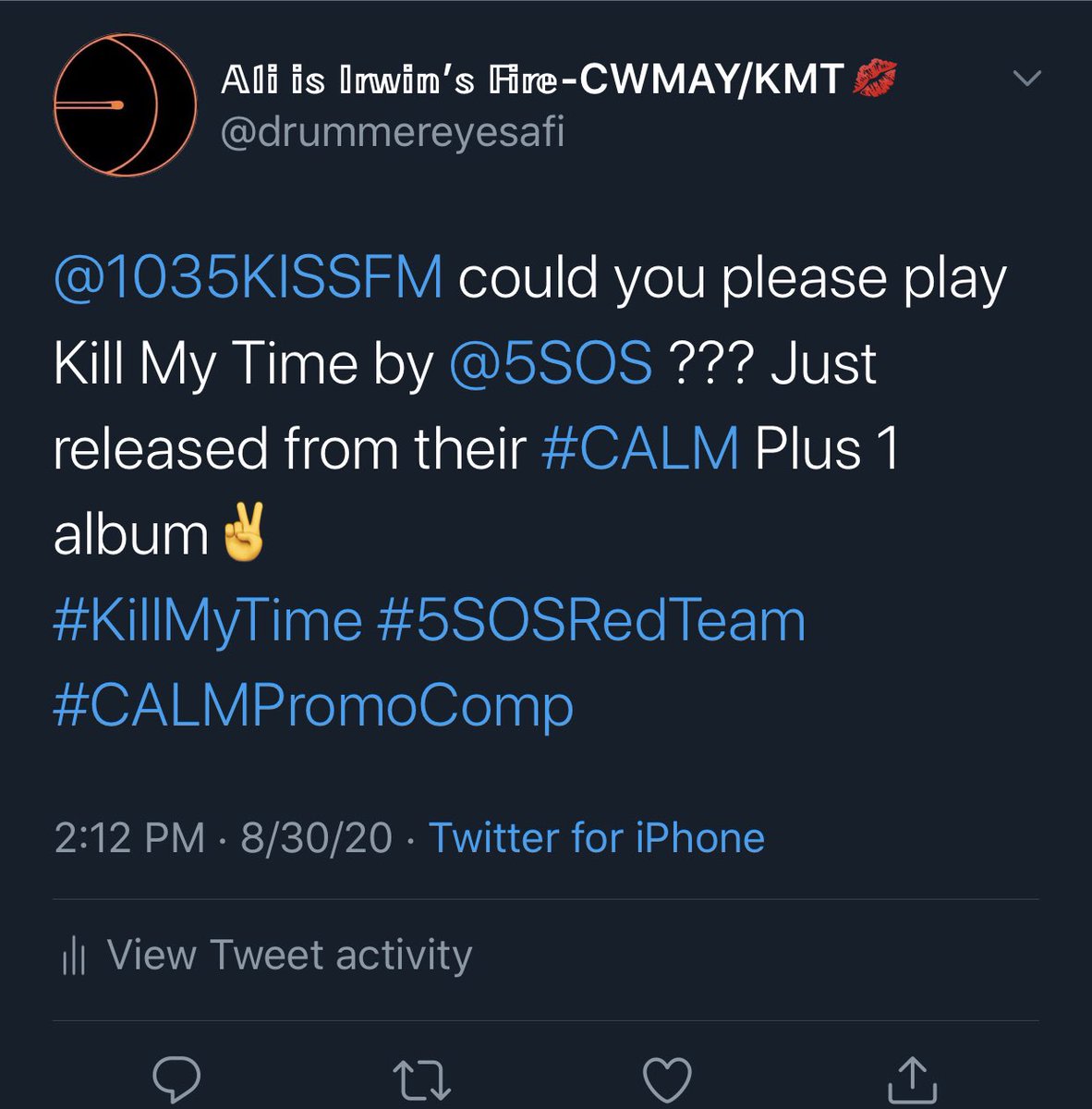 lighturwayirwin's tweet image. #5SOSRedTeam #RedSOS #STREAMNITSW