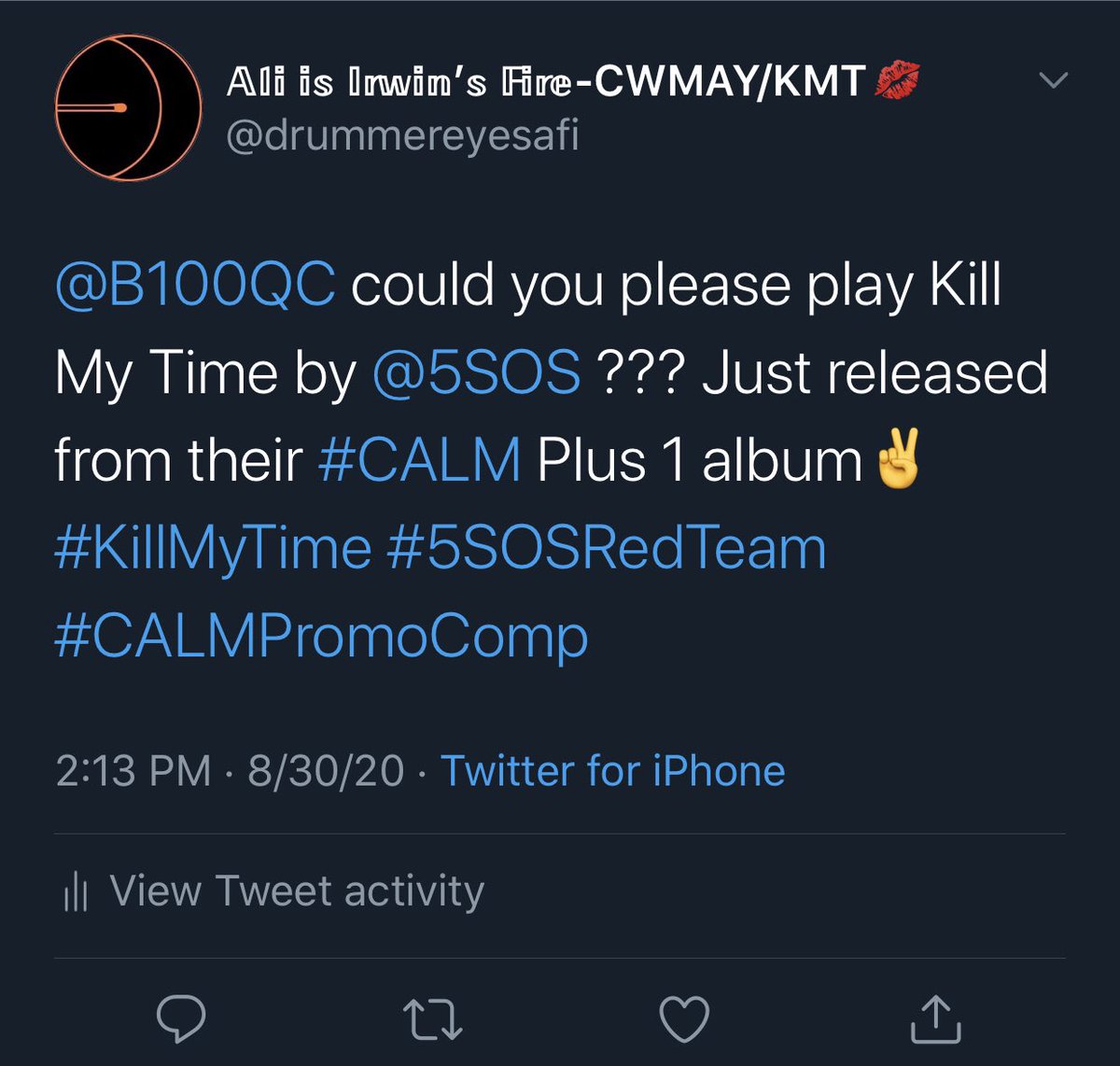lighturwayirwin's tweet image. #5SOSRedTeam #RedSOS #STREAMNITSW