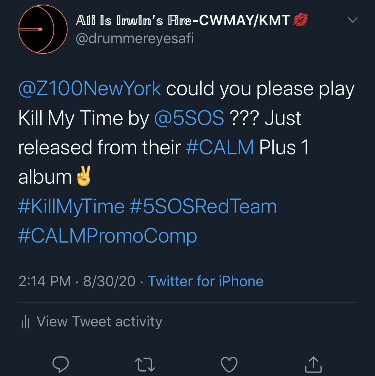 lighturwayirwin's tweet image. #5SOSRedTeam #RedSOS #STREAMNITSW