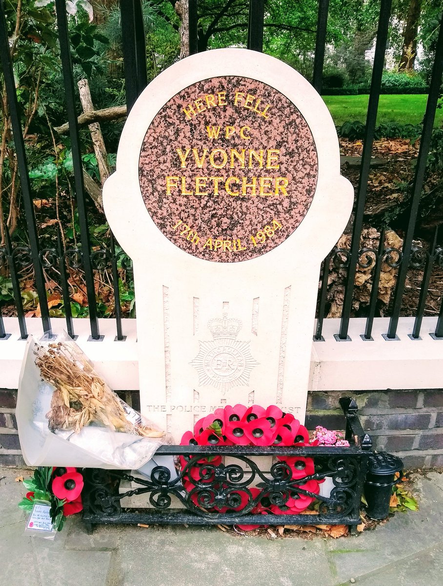 Not a  #womenstatues but a memorial to PC Yvonne Fletcher, murdered outside of the Libyan embassy in St James's Square in 1984. Interesting factoid: I was there! In London on an Easter family trip, we took a short cut and were passing the protest as the shots came. We ran!