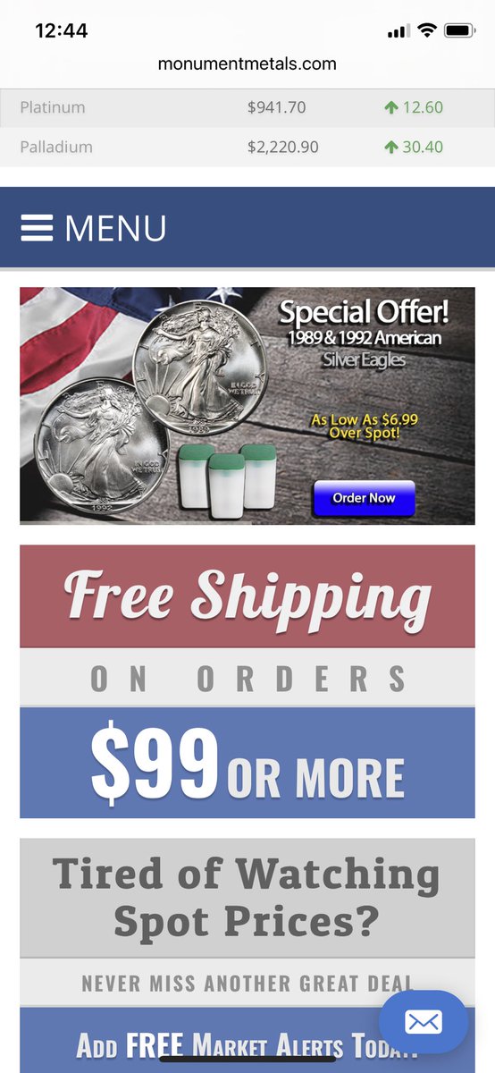 I only own  silver coin (given to me by  @GrowingDividend !).I may buy more in the future, when prices are better. If interested in owning, I’ve heard lots of good things about Monument Metals to order coins: https://monumentmetals.com 