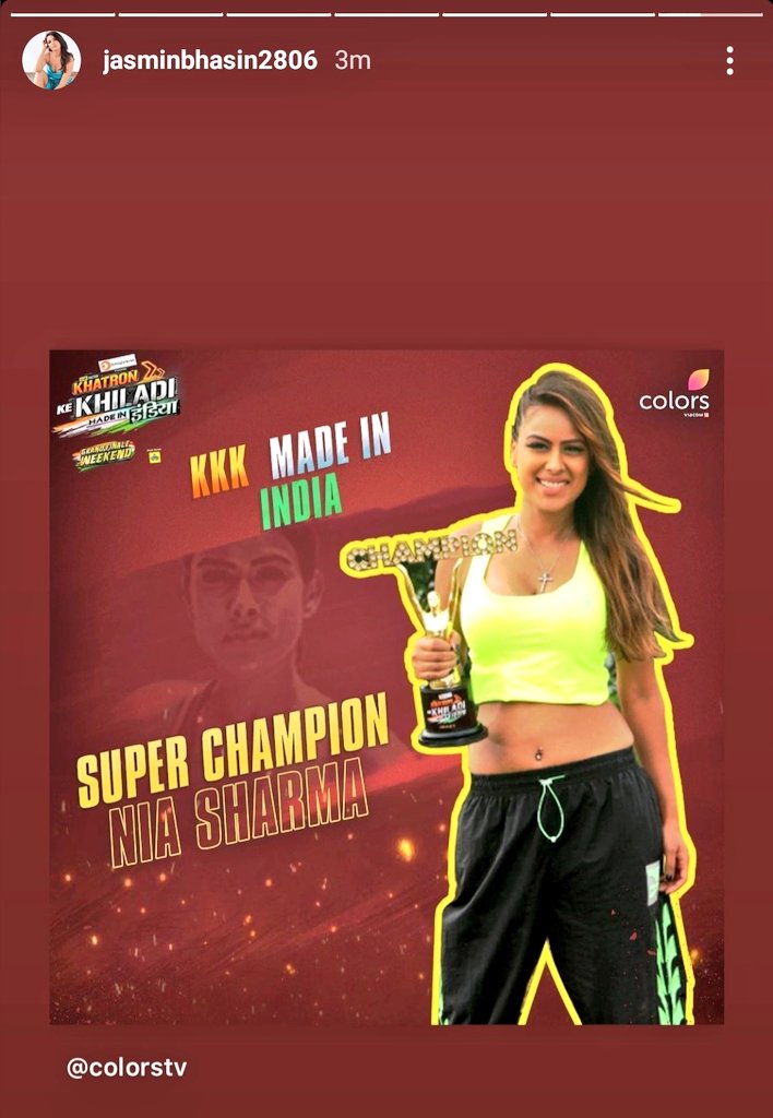 Huge Huge Congratulations
  @Theniasharma for
winning the #KKKGrandFinale 

Excellent work, U truly deserve
  it #SuperChampionNia 
#NiaSharma #KKKMadeInIndia