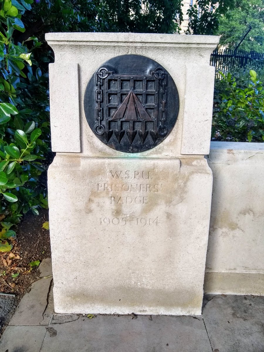 Christabel Pankhurst, daughter of Emmeline, is remembered in the memorial in Victoria Tower Gardens as well. A co-founder of the WSPU, she directed its militant actions from exile in France from 1912 to 1913. Had a law degree, spent time in jail for the cause.  #womenstatues