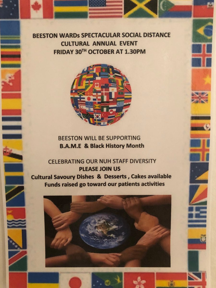 Beeston Ward (@beestonward) on Twitter photo Beeston Wards Annual Cultural Event Coming soon π₯°
Friday 30th October 1:30pm
Celebrating our NUH diversity
<a href="/darren_aw/">Darren Aw</a> <a href="/grettonian/">Ian Gretton</a> <a href="/DejongeSi/">Simon Dejonge</a> <a href="/bella_dorman/">Bella Dorman</a> <a href="/janetbryan1/">janet bryan</a> <a href="/HcopTeam/">TeamHCOP_NUH</a> <a href="/Kayleigh_Hornby/">Kay Hornby</a> Beeston Wards Annual Cultural Event Coming soon π₯°
Friday 30th October 1:30pm
Celebrating our NUH diversity
<a href="/darren_aw/">Darren Aw</a> <a href="/grettonian/">Ian Gretton</a> <a href="/DejongeSi/">Simon Dejonge</a> <a href="/bella_dorman/">Bella Dorman</a> <a href="/janetbryan1/">janet bryan</a> <a href="/HcopTeam/">TeamHCOP_NUH</a> <a href="/Kayleigh_Hornby/">Kay Hornby</a>