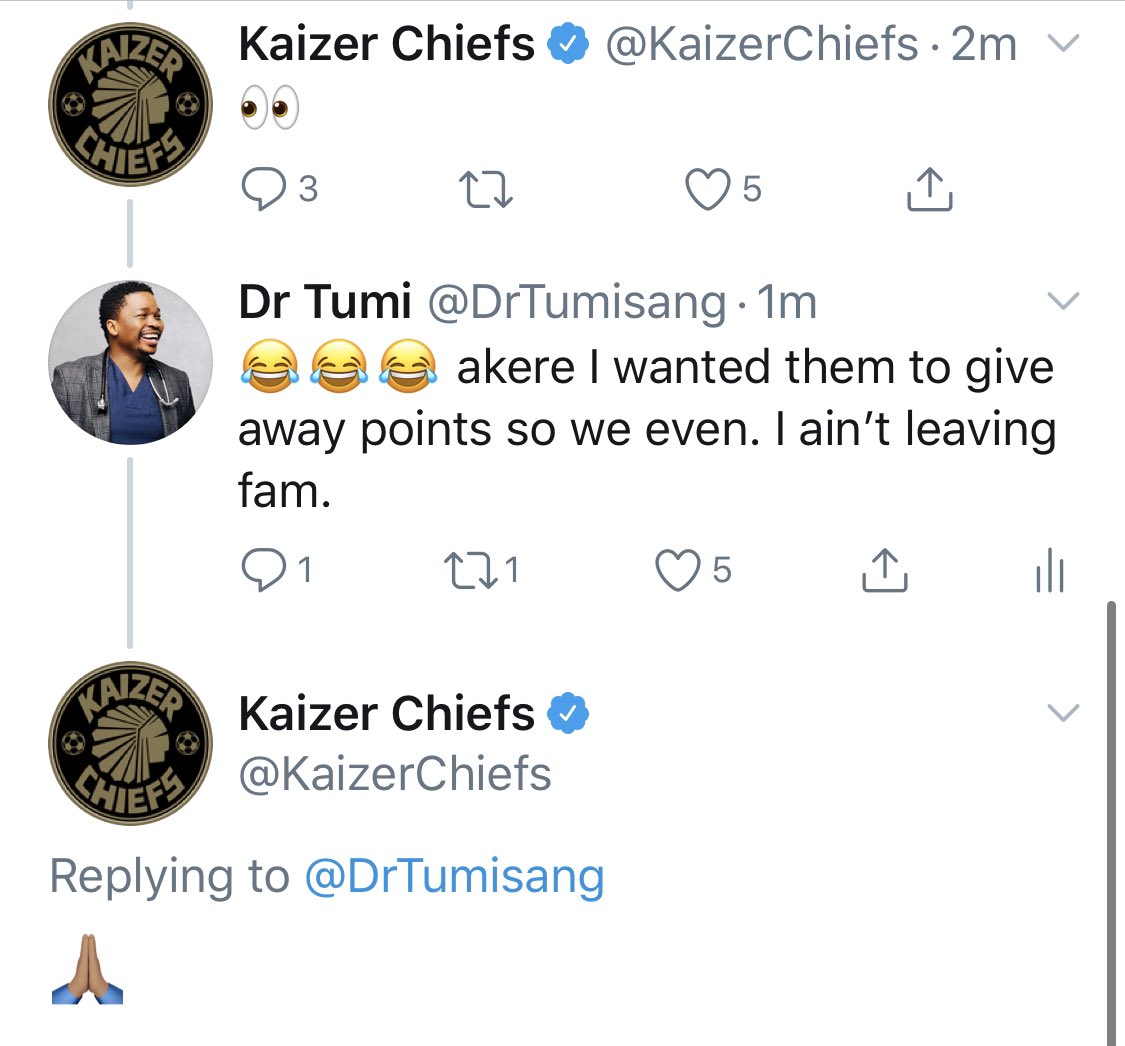 DrTumi_'s tweet photo. So let’s capitalize @KaizerChiefs We can still do this 👊🏾👊🏾👊🏾😊😊 https://t.co/GdM23nk9ig