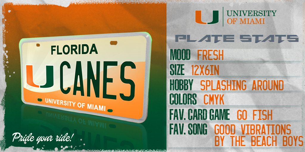 UM_alumni's tweet image. This is what we’ve all been waiting for 👊 🕚 Tomorrow, we announce THE NEW, UNDISPUTED, OFFICIAL LICENSE PLATE for @univmiami! Get those last-minute votes in and get ready to bring in a new era - link below #PrideYourRide #GoCanes

bit.ly/pride-your-ride