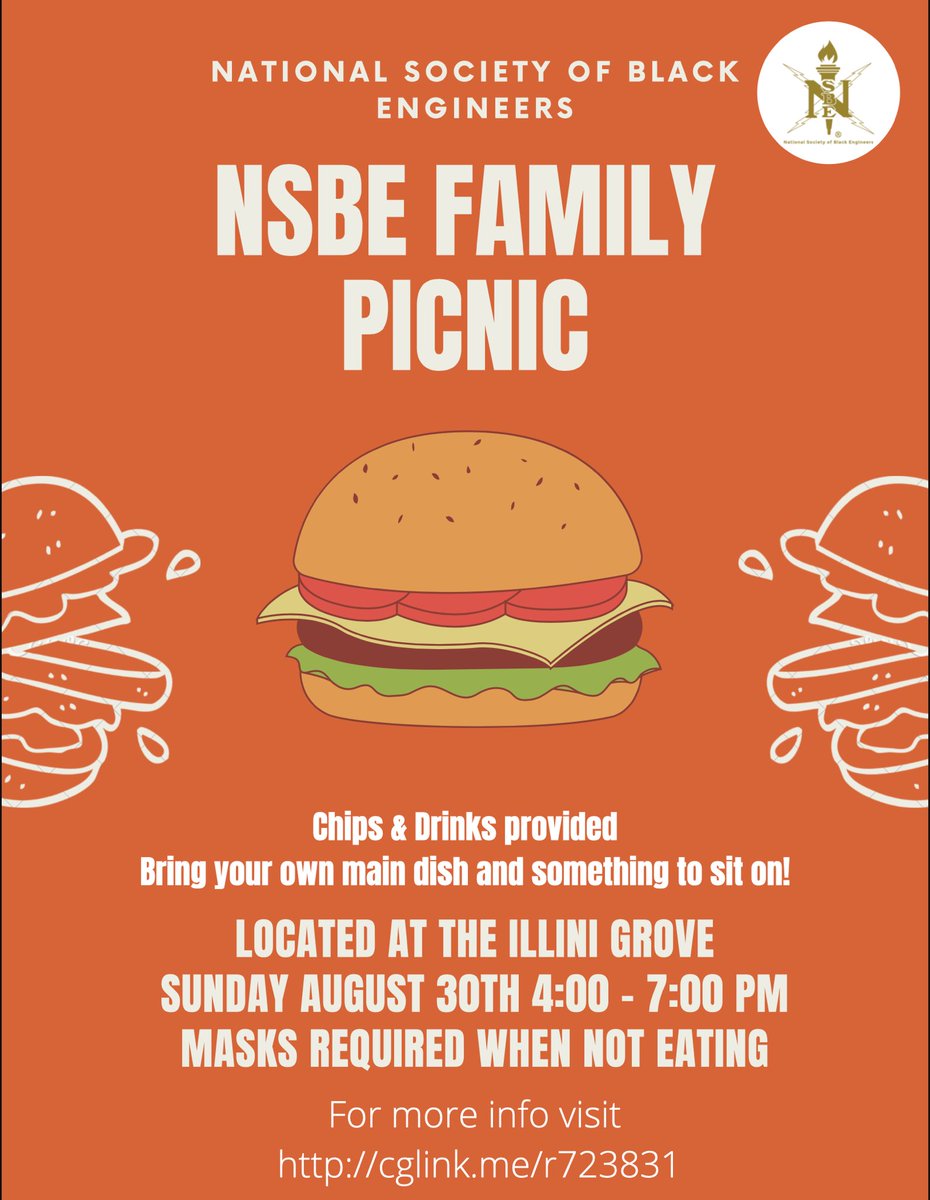 NSBE_UIUC's tweet photo. Hey NSBE fam! Join us at Illini Grove for a picnic and get to know the members. Snacks will be provided😋 https://t.co/MeOgDdAqke