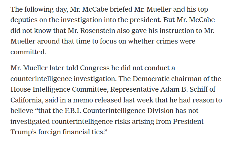 McCabe tried to steer Mueller's investigation not knowing that Rosenstein had secretly given him a scope to conceal that scope from McCabe.