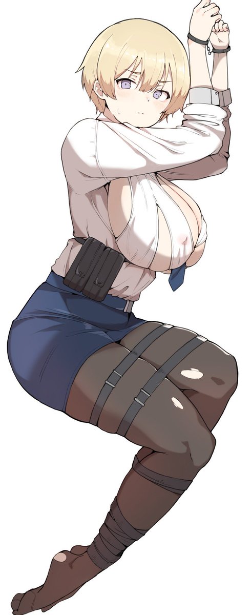 OppaiMedic's tweet photo. The blonde was captured by an assailant that intended to rape her, but ended up falling through some floorboards and ended up dying.
Now she is trapped.
《#SeductiveSunday》
《#ApocalypseVerse》 https://t.co/iu9wDJ8I8O