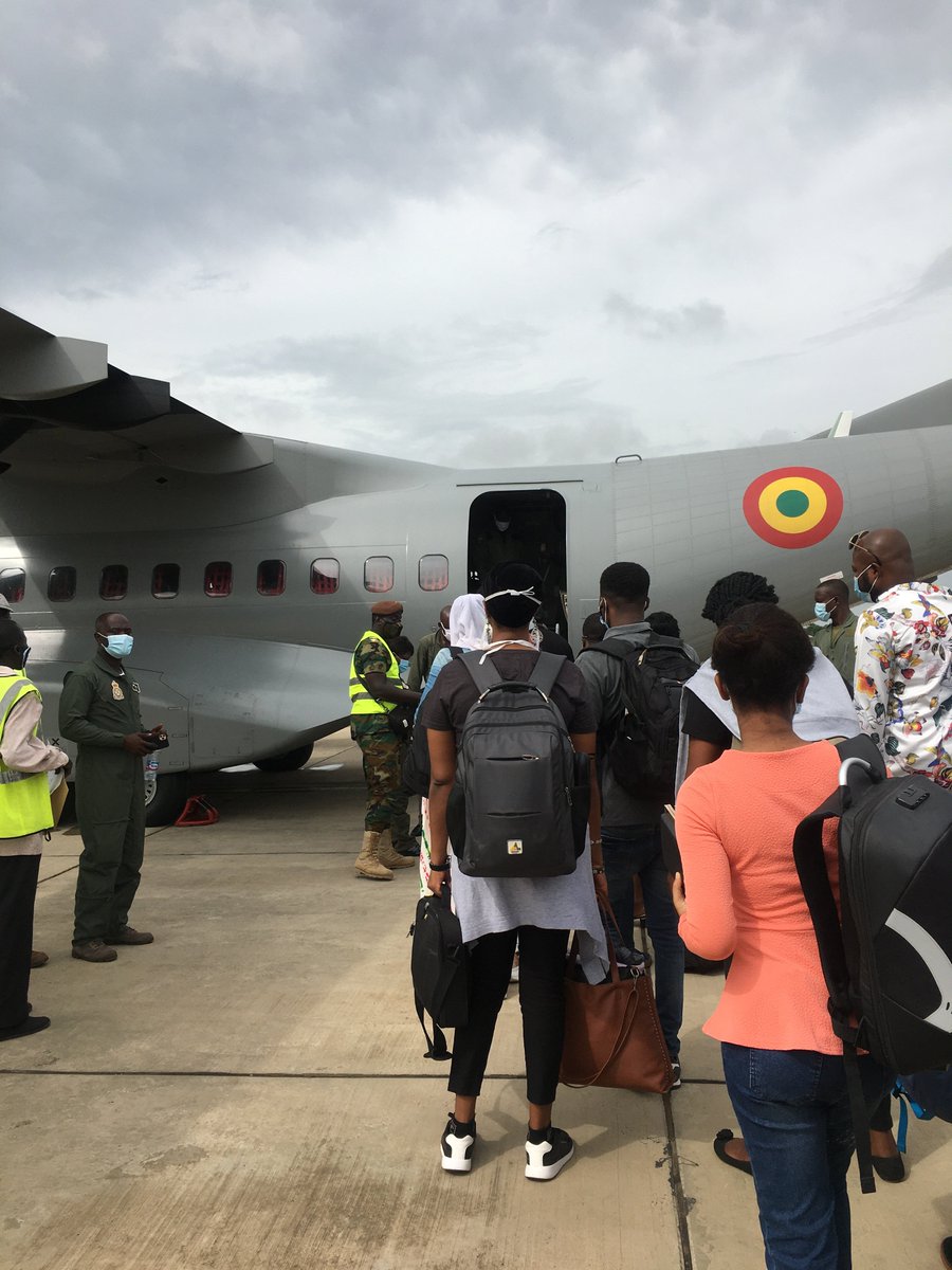 how we (ghanaian students studying in the gambia and i, a lockdown victim) manage to get back home with a very very very interesting arrangement. luggage strapped to the floor of the plane, food in ice chests, and zero social distance- a very fun(ny) thread 