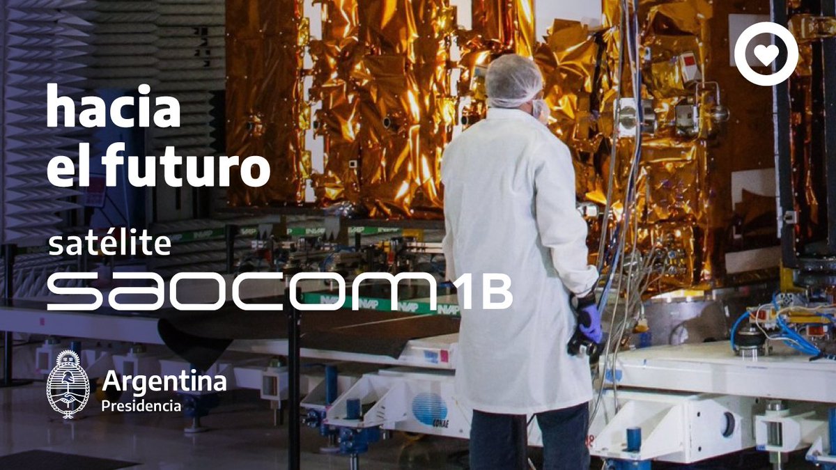 La ciencia y tecnología argentina en lo más alto. Llegó el momento de levantar vuelo y llegar al espacio.

El satélite argentino #SAOCOM1B se pone en órbita a partir de las 20hs. Seguilo en las redes y en la TV  Pública.

#HaciaElFuturo 
#ArgentinaUnida