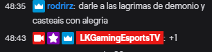 shurtako's tweet photo. Bueno, voy a hacer un hilo sobre el mejor momento del Showmatch de @_LKesports contra Titans Lore porque, no me había reído tanto en un stream, encima siendo mi segundo día como caster. Todo comienza cuando estos dos desgraciados deciden poner este comentario por el chat https://t.co/pZd5ZCGOYL