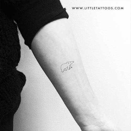 Polar Bear One Line Temporary Tattoo by LAZY DUO Tattoo  Design Studio   LAZY DUO TATTOO