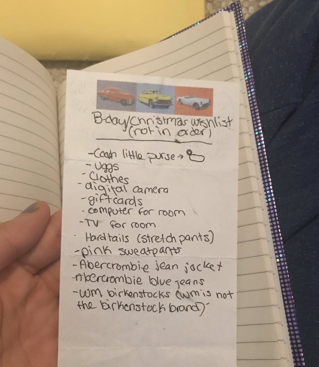 Guess what year I wrote this wish list and I’ll buy you everything on it