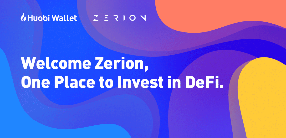🎉Huobi Wallet warmly welcomes Zerion <a href="/zerion_io/">Zerion (Moved to @zerion)</a>. 
📈A sleek and simple tool to track your DeFi portfolio and explore DeFi market. 
Learn more about Zerion: app.zerion.io

Invest in #DeFi? Try Huobi Wallet app 
Download Huobi Wallet App: huobiwallet.com/en