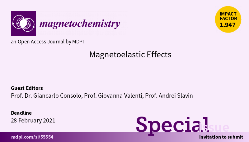 Magnetochem's tweet image. 🥳New Special Issue &quot;#Magnetoelastic Effects&quot; (led by Prof. Giancarlo Consolo, Prof. Giovanna Valenti and Prof. Andrei Slavin), welcome to contribute the papers! #magnetic #magnetochemistry #MDPI
mdpi.com/journal/magnet…