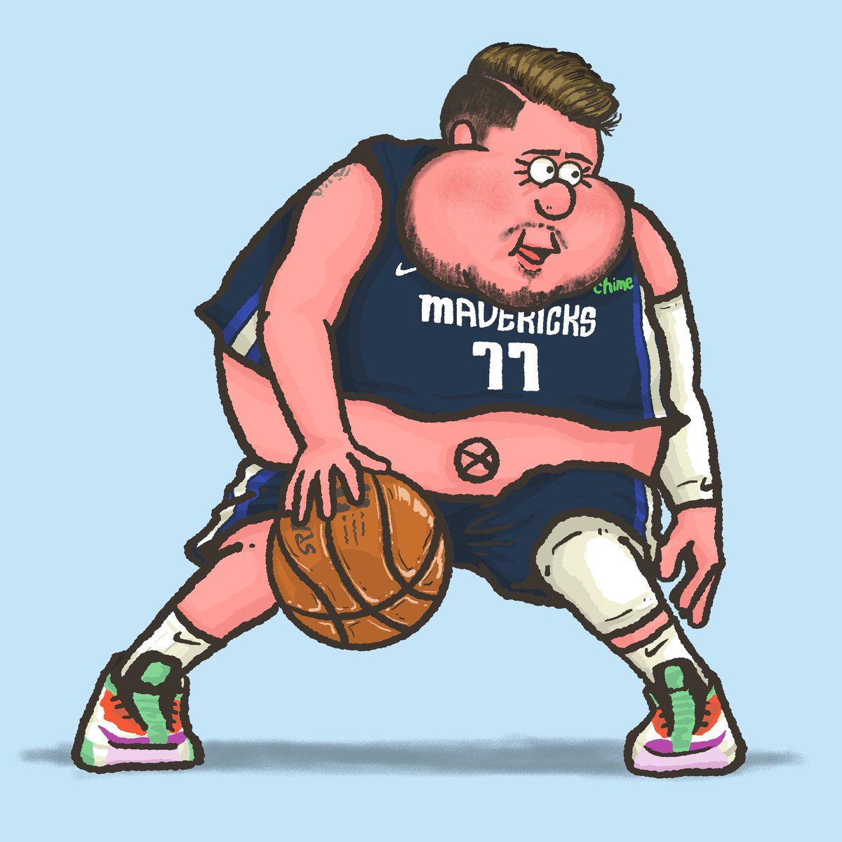 Fat Nba Luka Doncic Nba Illustration Fatnba Doncic Mffl