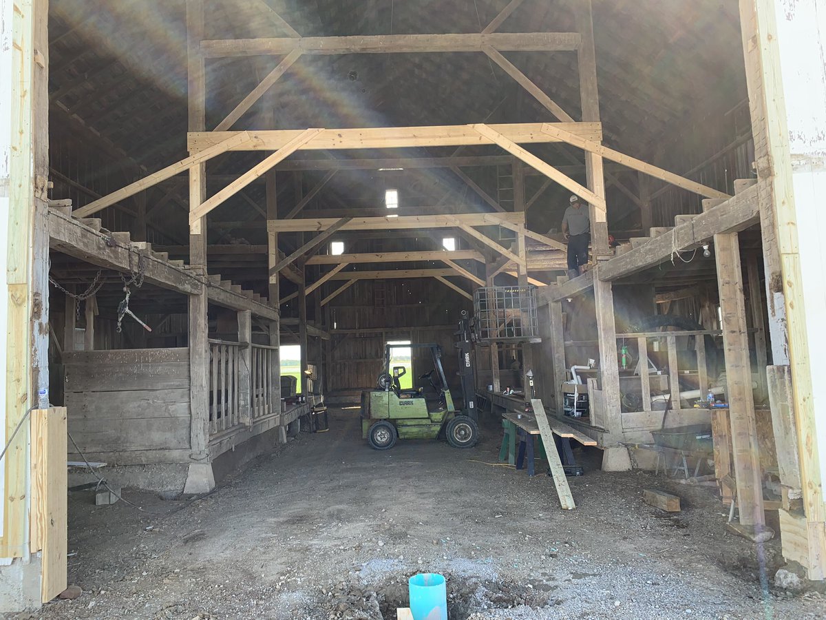 Built 1887 moved in 1914 to higher ground. overhaul 2020 definitely appreciate the work of art this barn is definitely built to stand the test of time. #farmfix