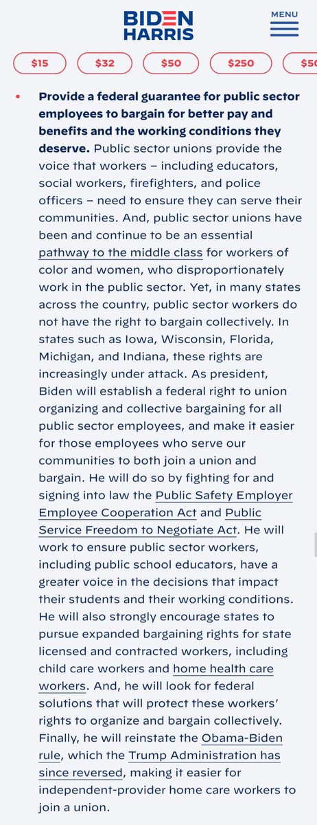 Highly recommend all union leaders/members read the <a href="/JoeBiden/">Joe Biden</a> plan for encouraging unions and empowering workers