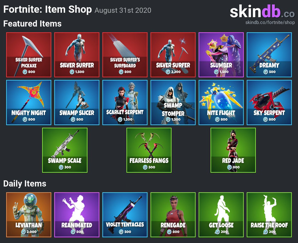 Skin Database On Twitter Fortnite Daily Item Shop For August 31st 2020 More Details For Each Skin Https T Co Gakja3hz5j Fortnite August 31 Shop Fortnite August 31 Shop Skin Database On Twitter Fortnite Daily Item Shop For August 31st 2020 More Details For Each Skin Https T Co Gakja3hz5j