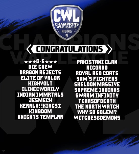 We made it in, woooo! Now comes the fun part of trying to defend the title 🏆best of luck to all other clans #GLGays