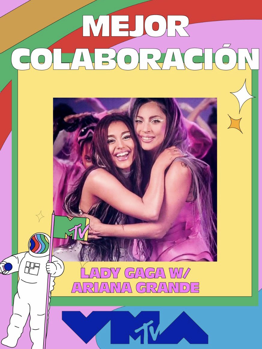 MTVLA's tweet photo. ¡LO HICIERON! 💗 Gaga y Ari se llevan el primer premio de la noche #VMAs https://t.co/6miAgSrpj3