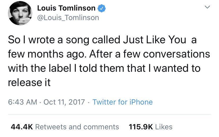 On October 11th, L out of nowhere announces Just Like You + the song is released at midnight on October 12th (note that October 11th is National Coming Out Day; does this give anyone else “Home” vibes...? )