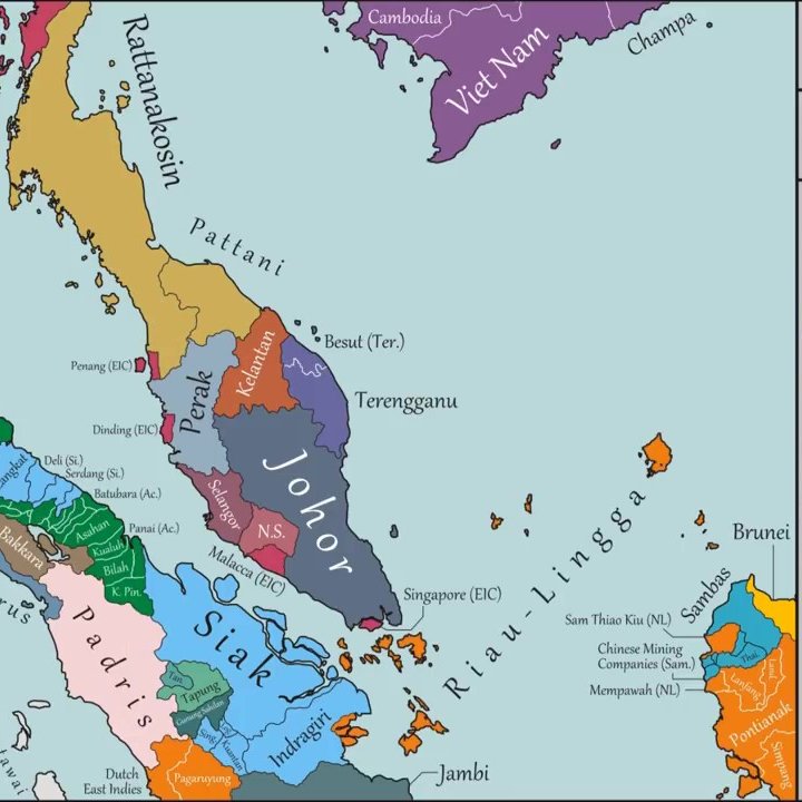 So Singapura, Kepulauan Riau (Batam, Bintan dan Karimun) dan Natuna akan jadi sebahagian dari entiti bernama Johor. Pahang mungkin tak keluar jadi independent kingdom pada tahun 1853.