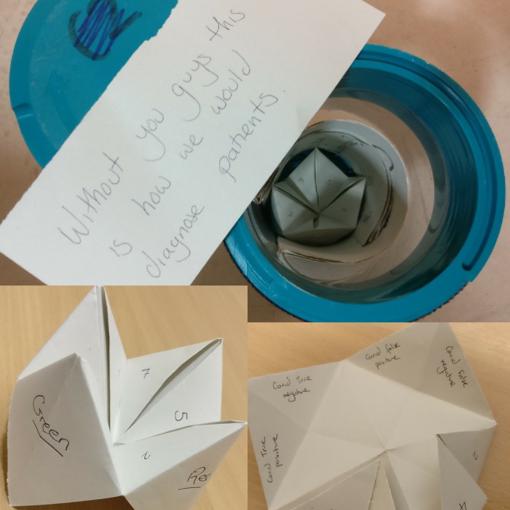 Sending paper fortune tellers to the lab to help with covid diagnoses