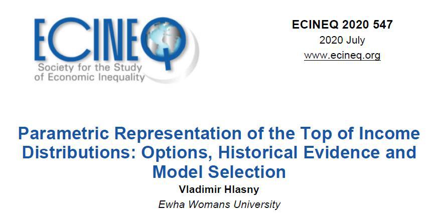 ecineq's tweet image. ECINEQ WP-547 V.Hlasny reviews #ParametricModels to estimate #IncomeDistribution and lists #StatisticalPrograms to apply them to #microdata in household #IncomeSurveys, administrative registers, grouped-records data from #NationalAccounts statistics.
ecineq.org/milano/WP/ECIN…