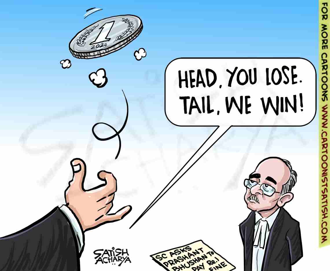 satishacharya's tweet photo. Prashant Bhushan asked to pay one rupee fine. #PrashantBhushan https://t.co/oqARmZdTkR