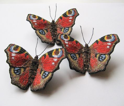 Embroidered butterflies by textile artist Lisa Toppin #womensart