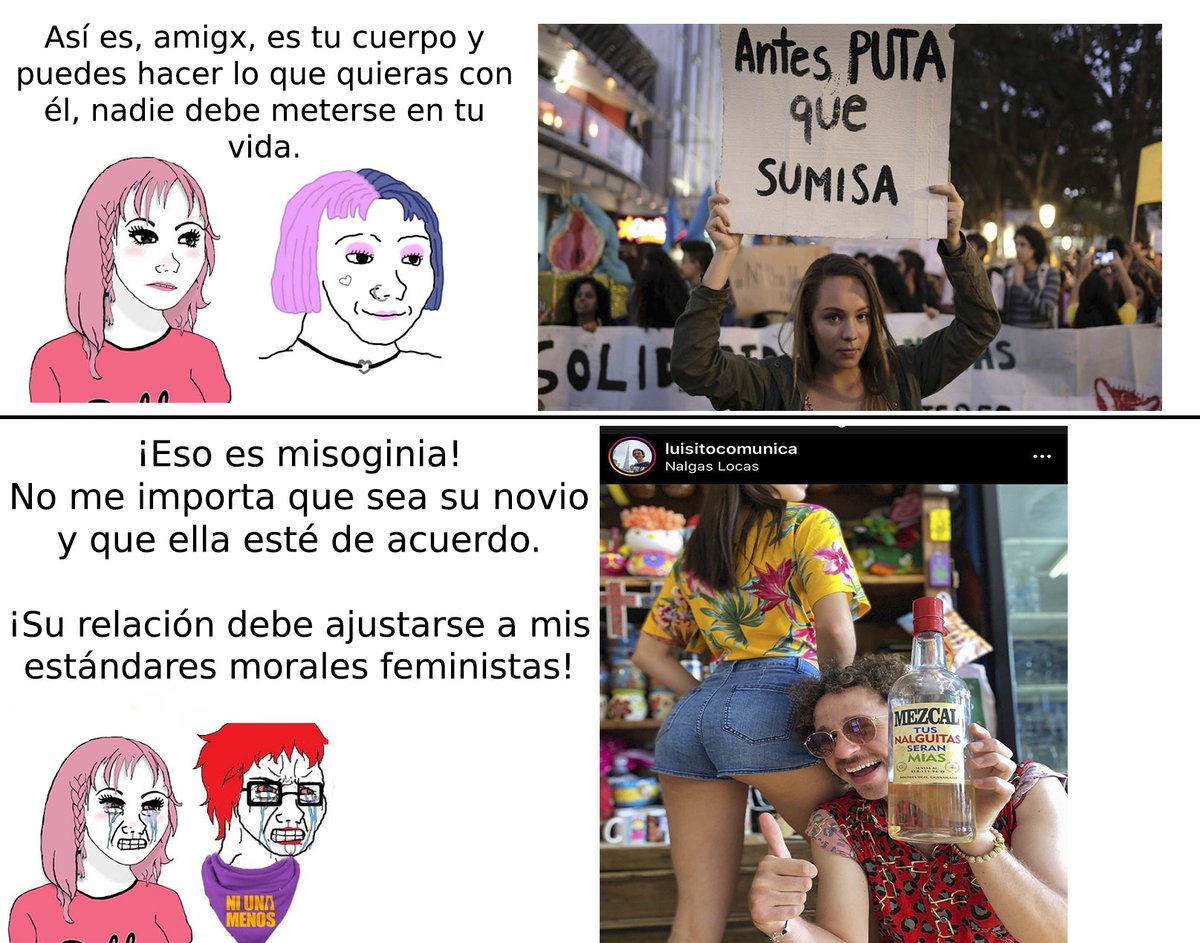Me caga Luisito Comunica, pero es gracioso ver cómo las femitards se ardieron con él por una simple foto pendeja que se tomó con su novia.

Parece que de ahora en adelante las interacciones con tu pareja se deben ajustar a la aprobación de estas energúmenas. 🤡