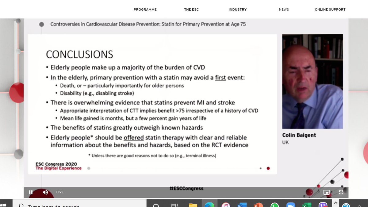 biljana_parapid's tweet photo. "Controversies in #Cardiovascular Disease #Prevention: #Statin 4 #Primary Prevention at Age 75":
#PRO by 🎓 #Baigent 🇬🇧: #Statins gain life in #UK modelling & do decrease #MACCE
#ESCCongress #ACCWIC #ACCFIT #ACCIntl #Diversity #Inclusion #Ageing
@DBelardoMD @Hragy @k_lalic https://t.co/1ZQ1PbftwC